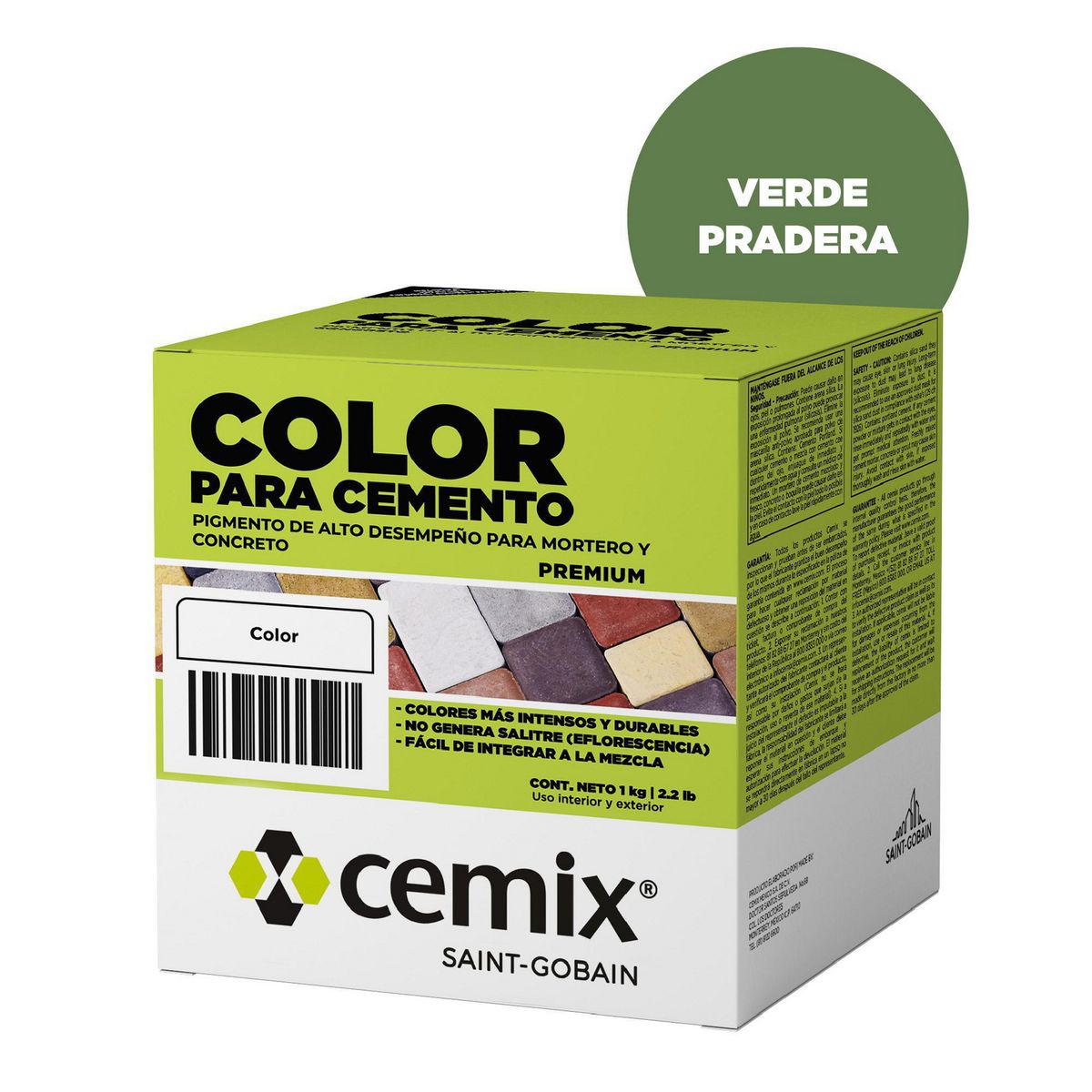 Cemix - Color Para Cemento Verde Pr.1Kg.