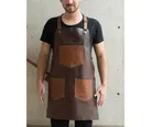 Mandil 100% piel chocolate bolsas brandy