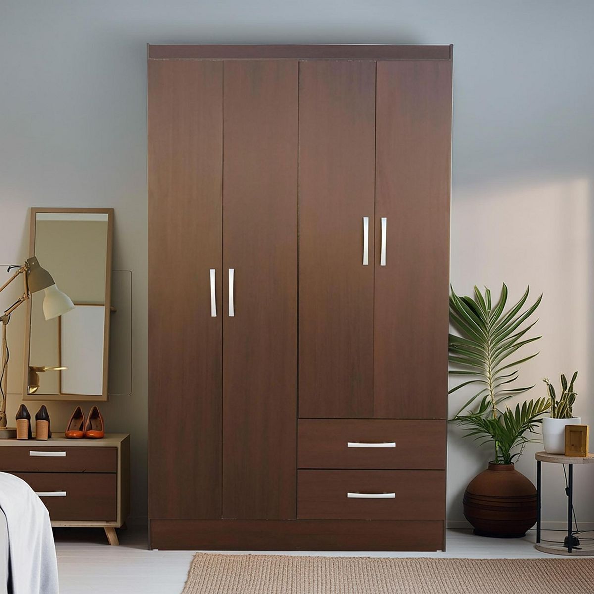 Casa Bonita - Clóset 4 puertas 2 cajones chocolate