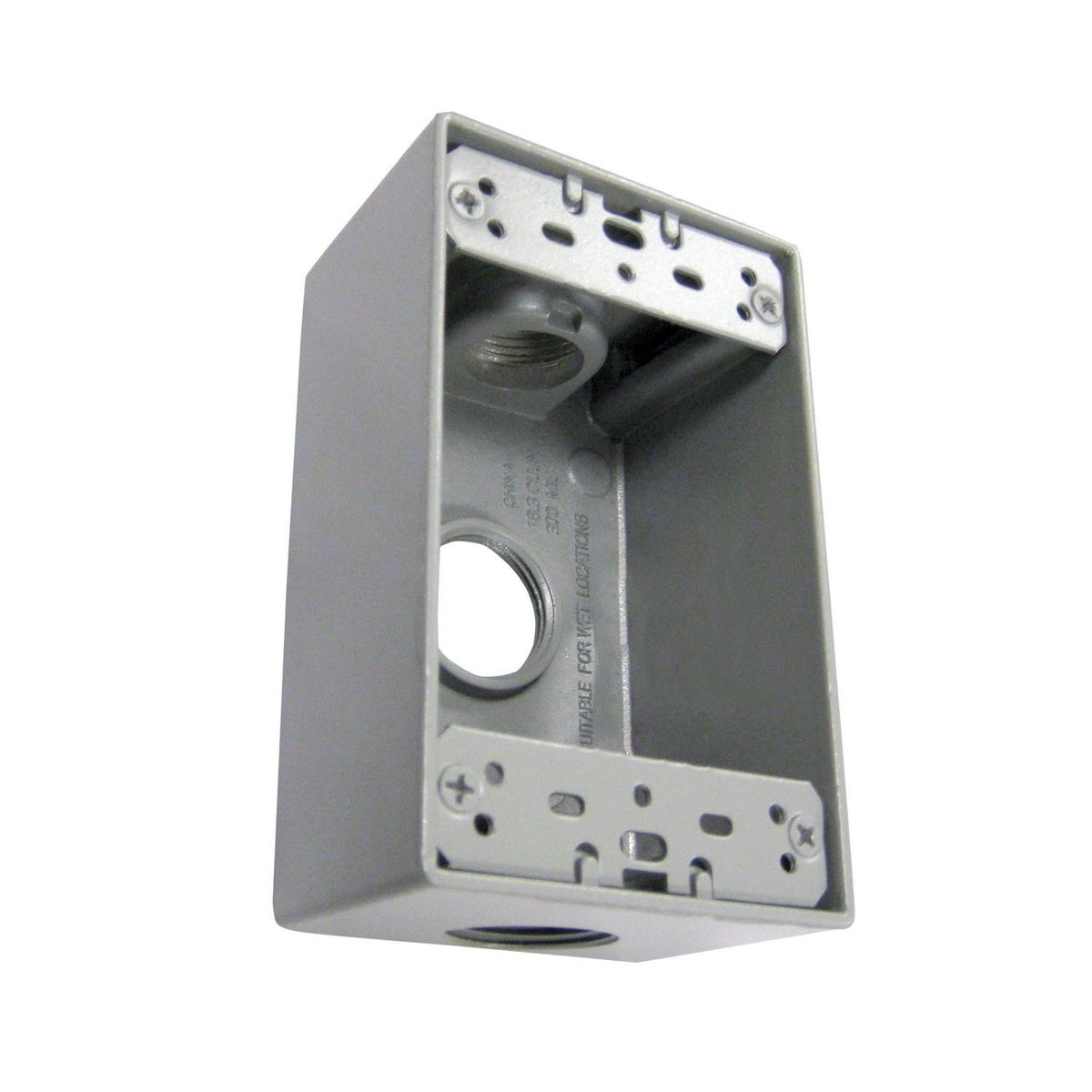 Caja Rectangular de Aluminio con 3 Orificios de 3/4", marca Argos - Foto Principal