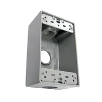 Caja Rectangular de Aluminio con 3 Orificios de 3/4"