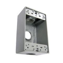 Caja Rectangular de Aluminio con 3 Orificios de 3/4"