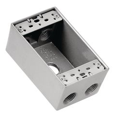 Caja Rectangular de Aluminio con 5 Orificios de 1/2"