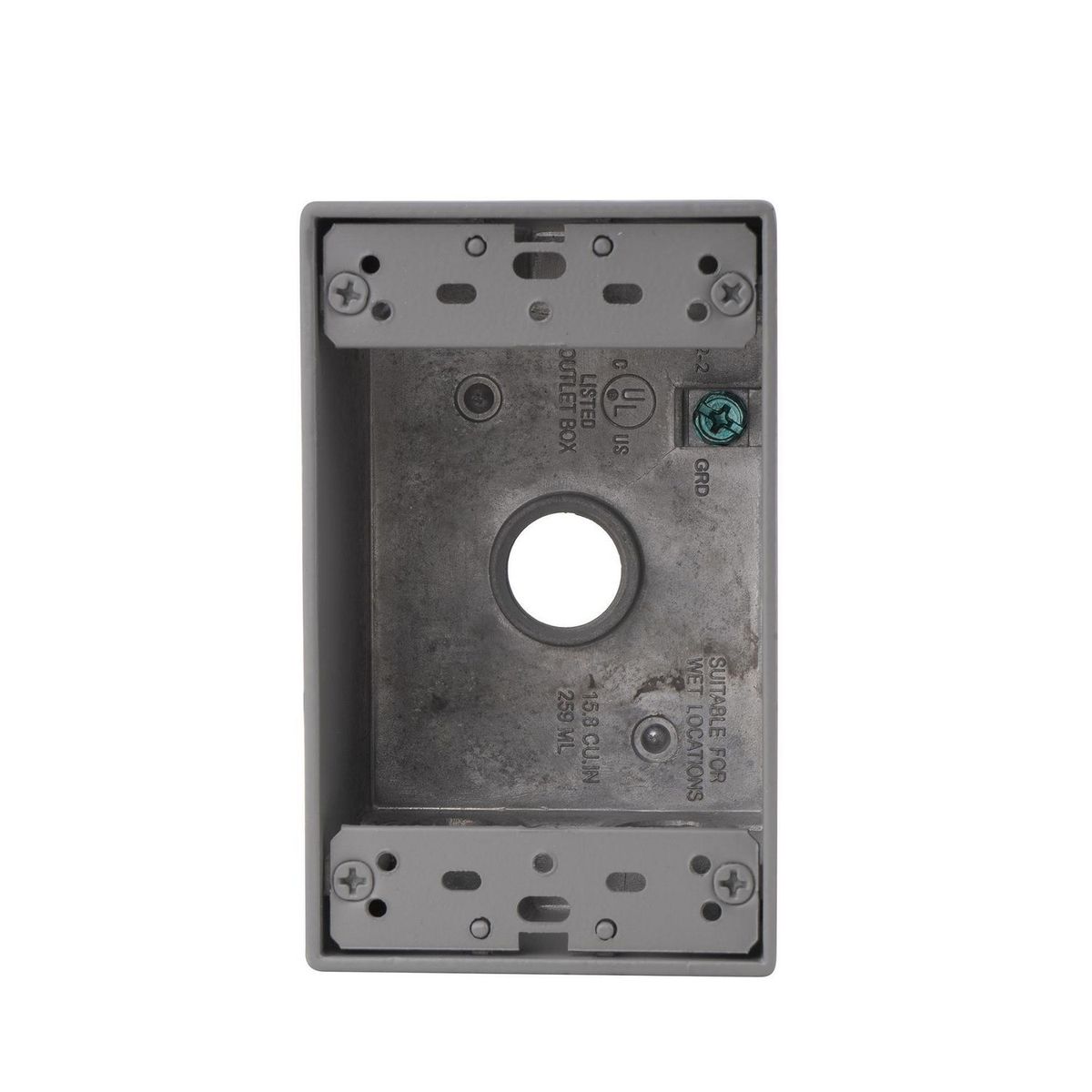 Argos - Caja Rectangular de Aluminio con 5 Orificios de 1/2"