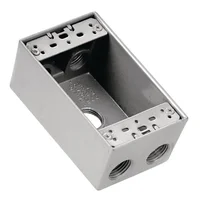 Caja Rectangular de Aluminio con 5 Orificios de 3/4"