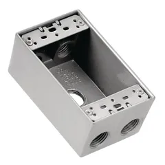 Caja Rectangular de Aluminio con 5 Orificios de 3/4"