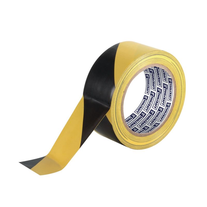 Toolcraft - Cinta de Señalización Autoadherible Amarillo y Negro
