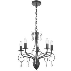Lámpara colgante Blacken de 5 luces E14 Negro