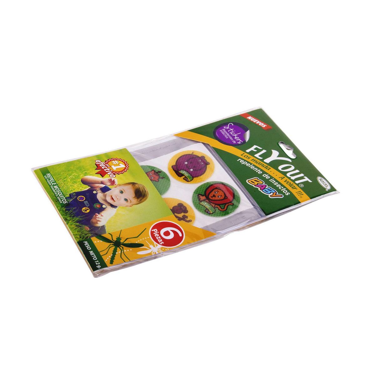 Fly Out - Repelente de insectos stickers 6 pzs