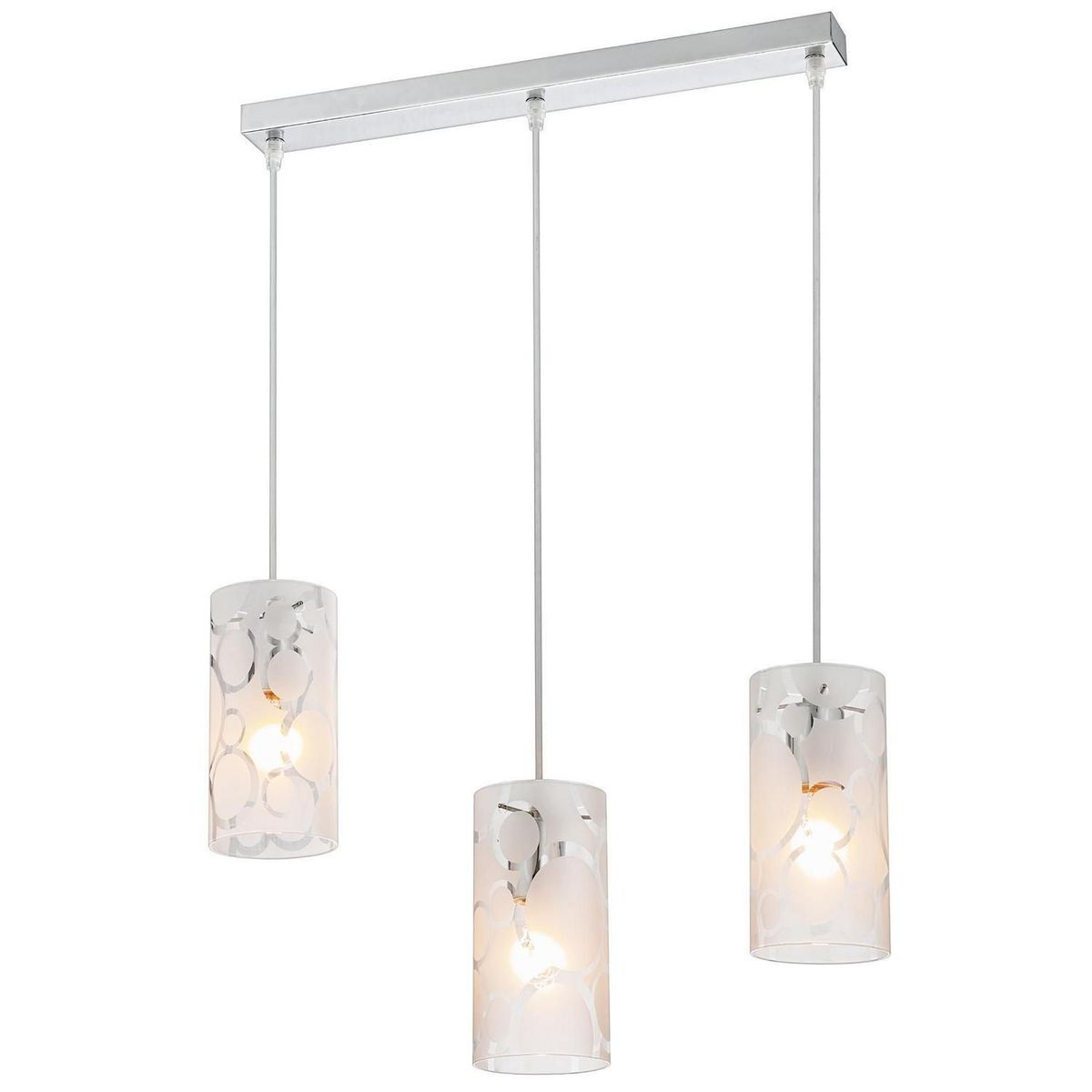 Lámpara Colgante New Memphis de 3 Luces Tipo E27 Plata, marca Just Home Collection - Foto 2