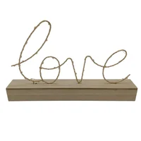 Lámpara de mesa LED LOVE de baterías Café/ Dorado