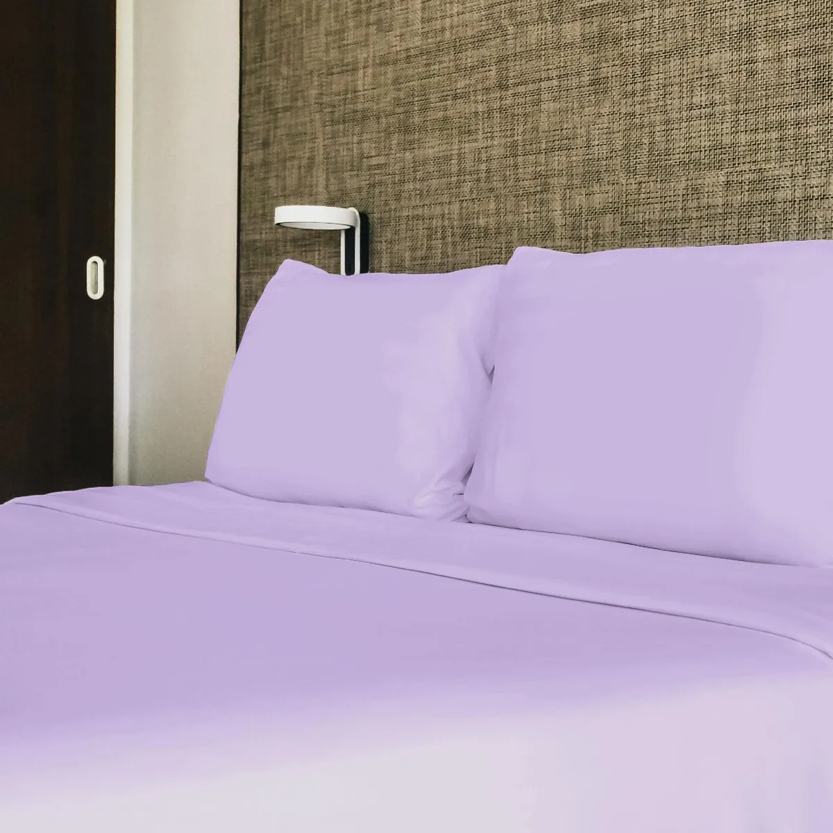 Just Home Collection - Juego de Sábanas Individual Microfibra Lisa Lila