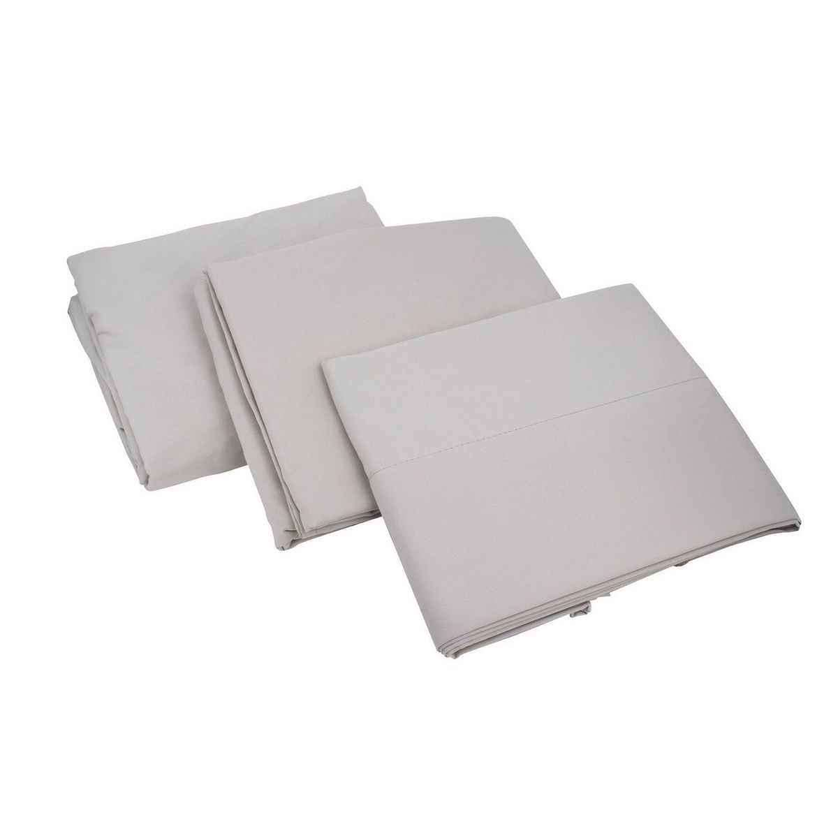 Just Home Collection - Juego de Sábanas Matrimonial Microfibra Lisa Gris