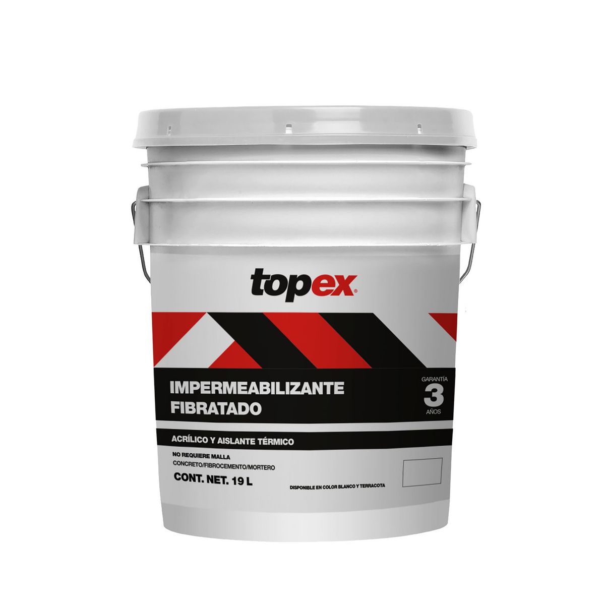 Impermeabilizante Fibratado Topex - 3 Años de 19 litros - Blanco, marca Topex - Foto Principal