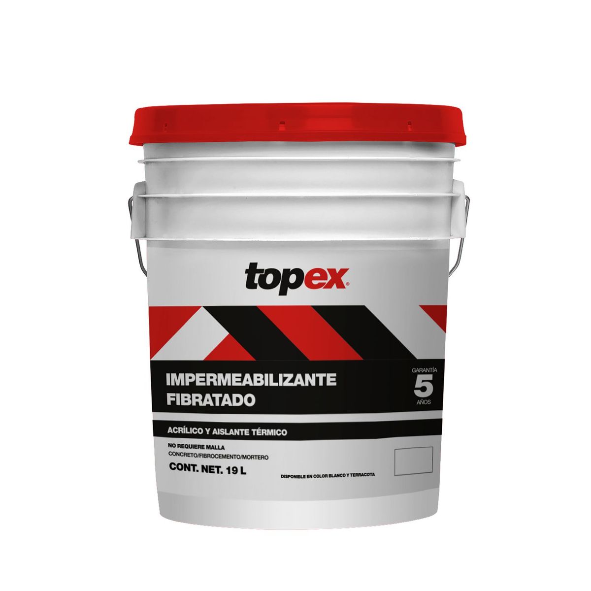 Topex - Impermeabilizante Fibratado Topex - 5 Años de 19 litros - Rojo
