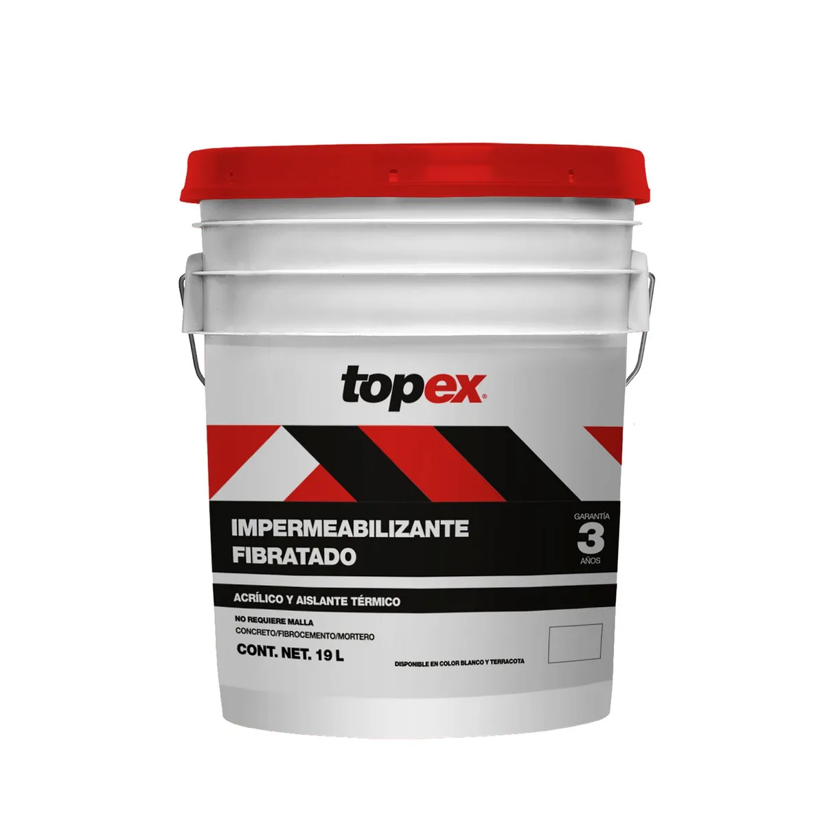 Impermeabilizante Fibratado Topex - 3 Años de 19 litros - Rojo, marca Topex - Foto Principal