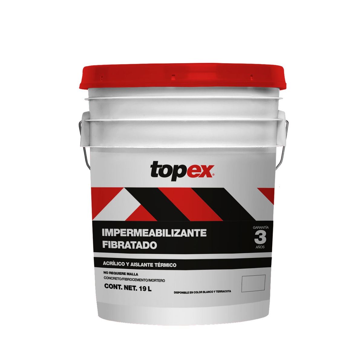 Impermeabilizante Fibratado Topex - 3 Años de 19 litros - Rojo, marca Topex - Foto Principal