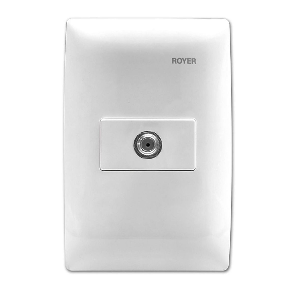 Placa Con 1 Módulo Toma Coaxial Blanco, marca Royer - Foto Principal