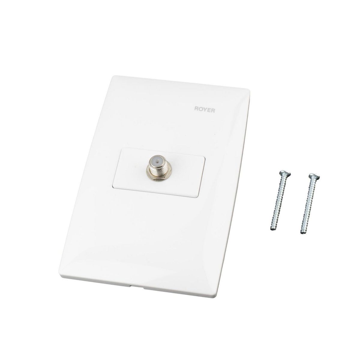 Placa Con 1 Módulo Toma Coaxial Blanco, marca Royer - Foto 2