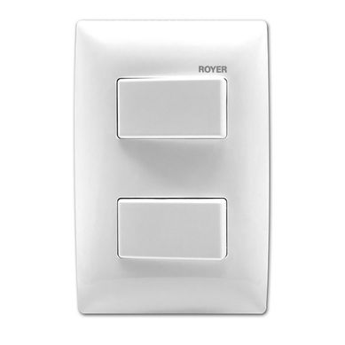 Placa con 1 Interruptor + 1 interruptor de escalera Blanco
