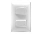 Placa con 1 Interruptor + 1 interruptor de escalera Blanco