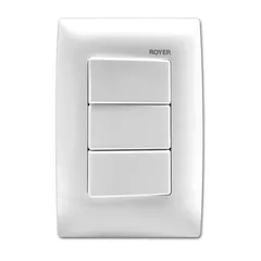 Placa Armada Con 3 Interruptores Sencillos Blanco