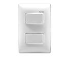 Placa Armada Con 2 Interruptores Sencillos Blanco