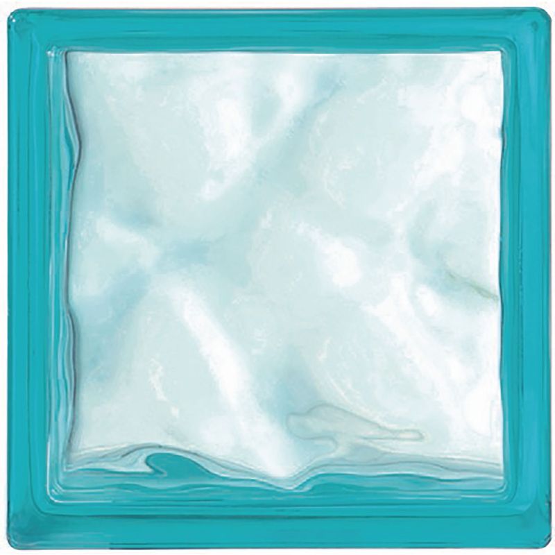 Foncer - Bloque de Vidrio Turquesa 19 x 19 x 8 cm.