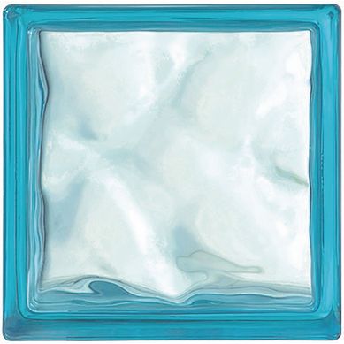 Bloque de Vidrio Azurro 19 x 19 x 8 cm.