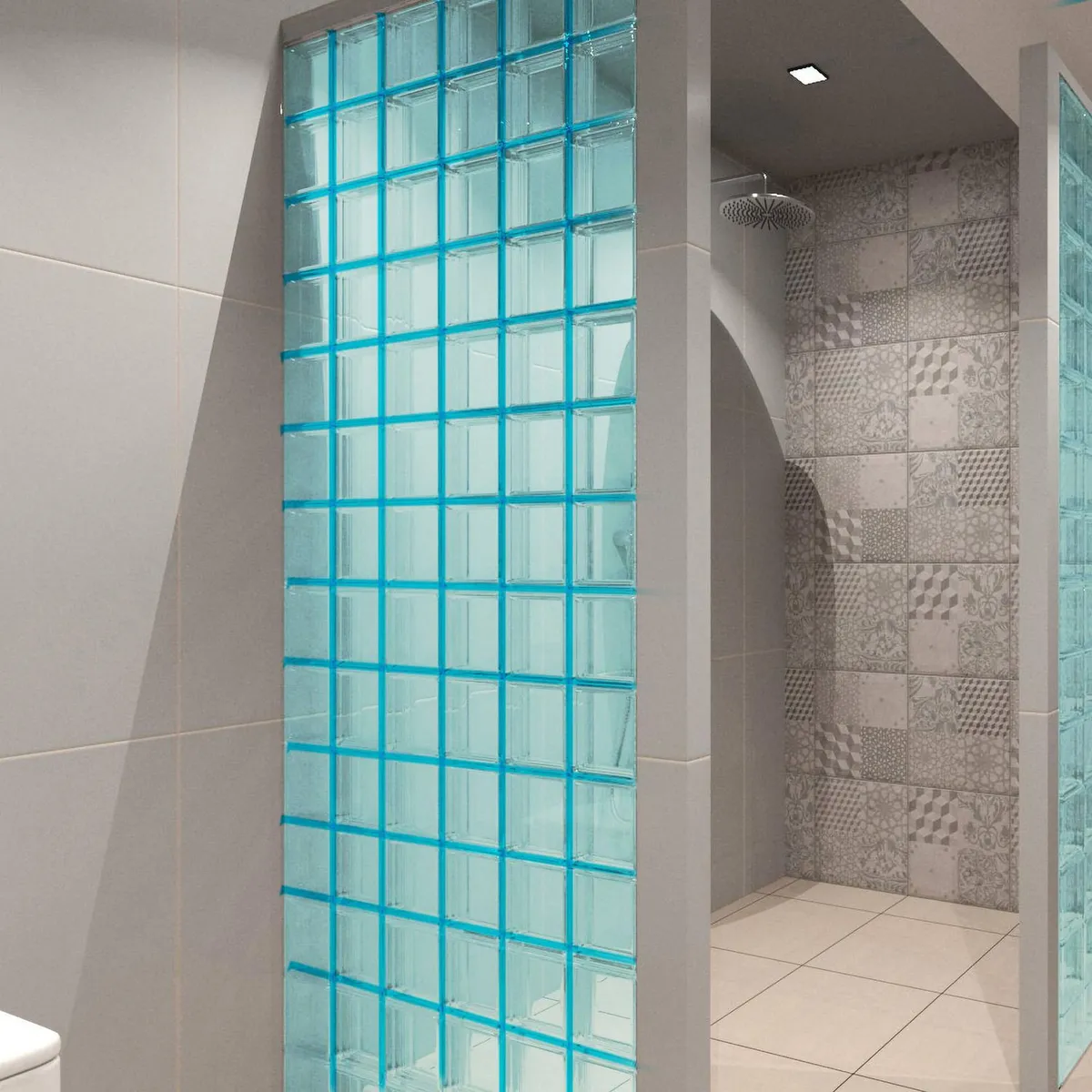 Foncer - Vidrioblock 19 x 19 x 8 cm Azurro