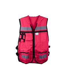 Chaleco Tipo Brigadista Rosa Con Cinta Reflejante