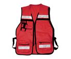 Chaleco Tipo Brigadista Rojo Con Cinta Reflejante