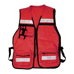 Chaleco Tipo Brigadista Rojo Con Cinta Reflejante
