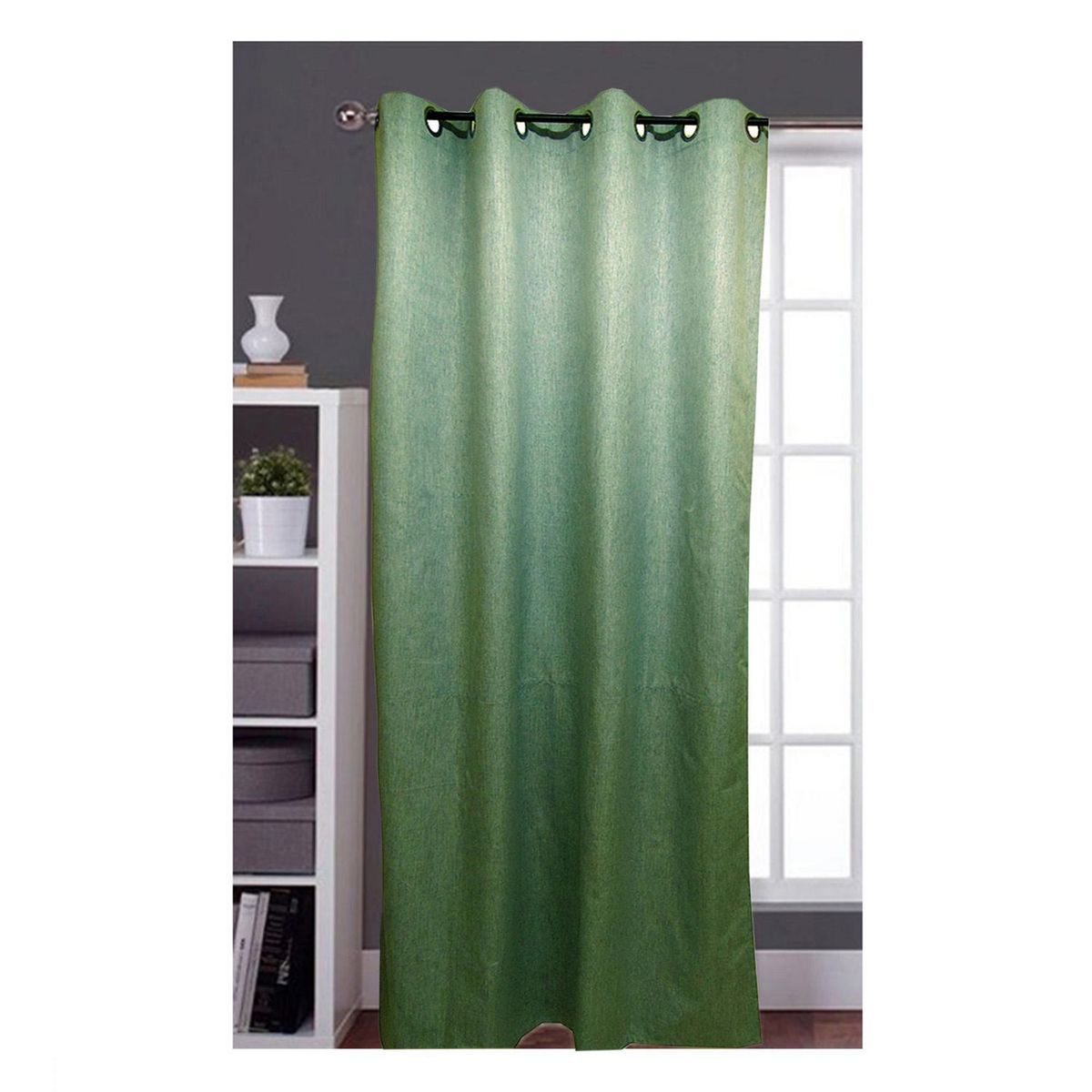 Cortina black out imitacion lino menta 135x220cm c/aros metalicos, marca Deco Persiana - Foto 2