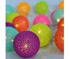 Guirnalda solar de 24 luces cálidas Cotton Ball IP44 Multicolor