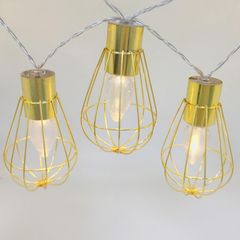 Guirnalda solar de 10 luces cálidas LED IP44 Dorado