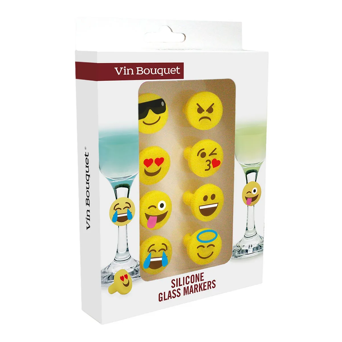 Vin Bouquet - Marcadores de copas Emoticons