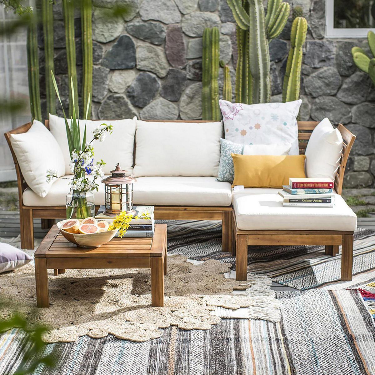 Just Home Collection - Mesa Acacia 63 X 63 X 28 cm