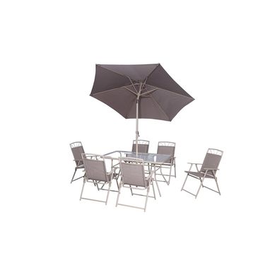Comedor de Exterior Santa Lucia Taupe 8 Piezas