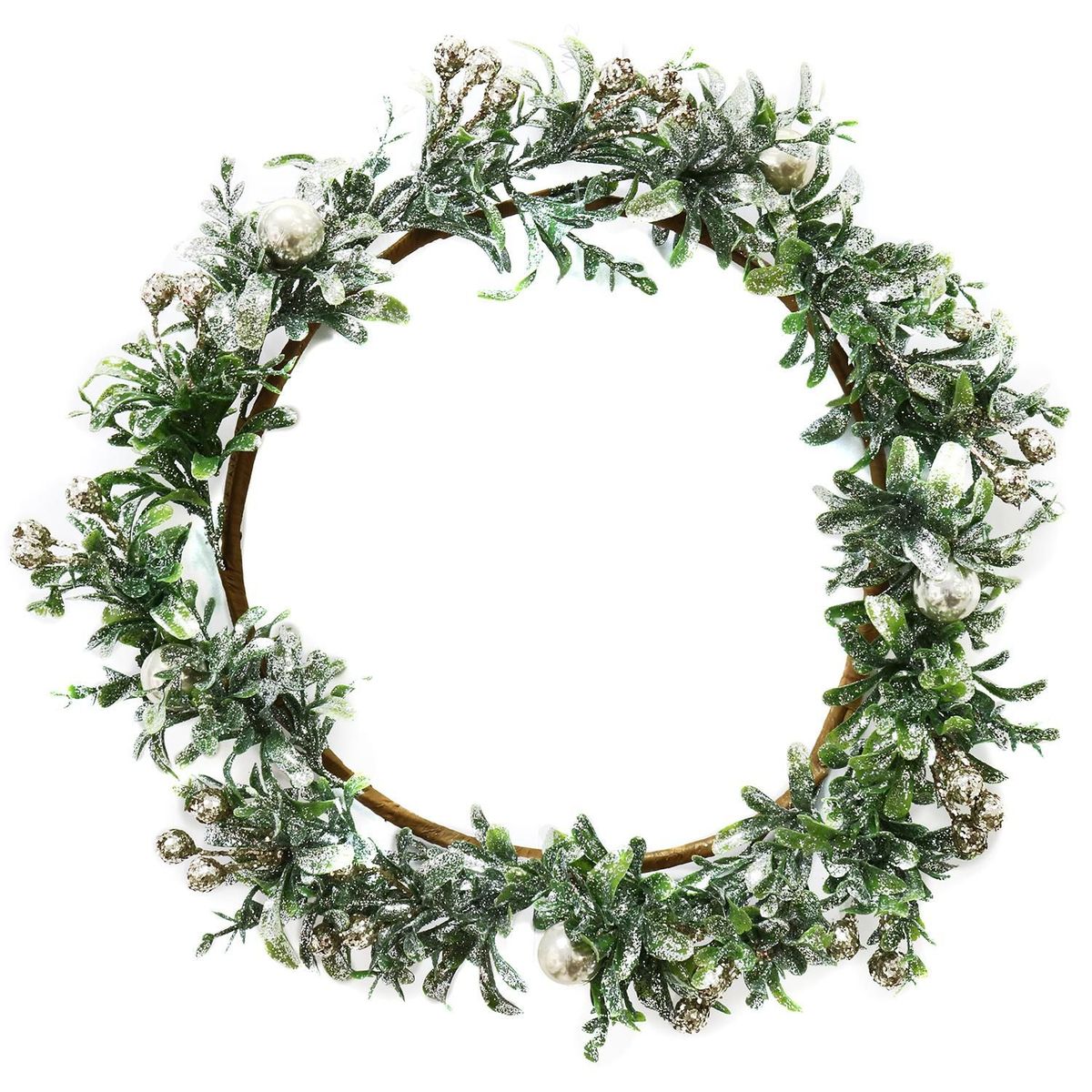 Dear Santa - Corona glitter plata 30 centímetros