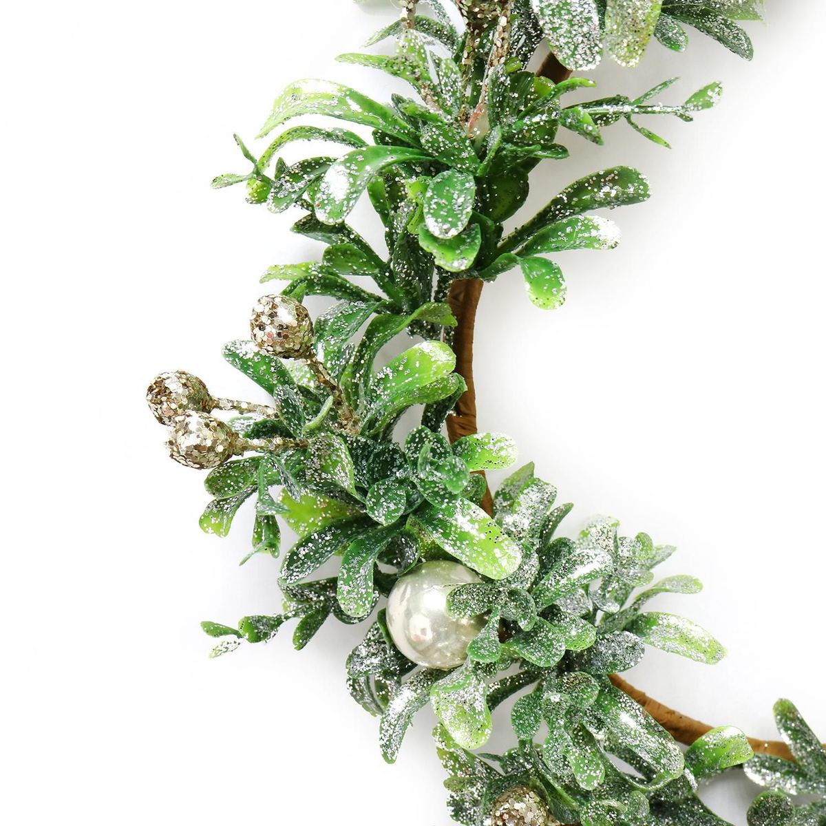 Dear Santa - Corona glitter plata 30 centímetros