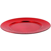 Bajo Plato Navideño liso Rojo de 33cm