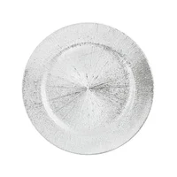 Bajo Plato Navideño Textura Concentrada Plata de 33cm