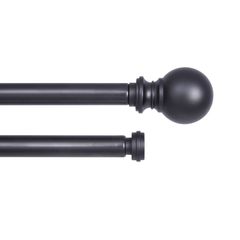 Cortinero doble Wakefield con terminal de bola 168-305 cm Negro