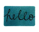 Tapete para entrada Hello Aqua de 40 x 60 cm Azul