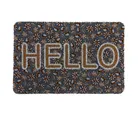 Tapete para entrada Hello Flores de 40 x 60 cm Multicolor