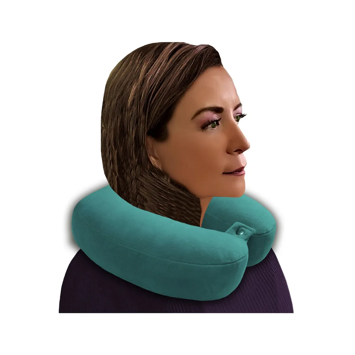 Just Home Collection - Cojín de viaje para cuello Turquesa