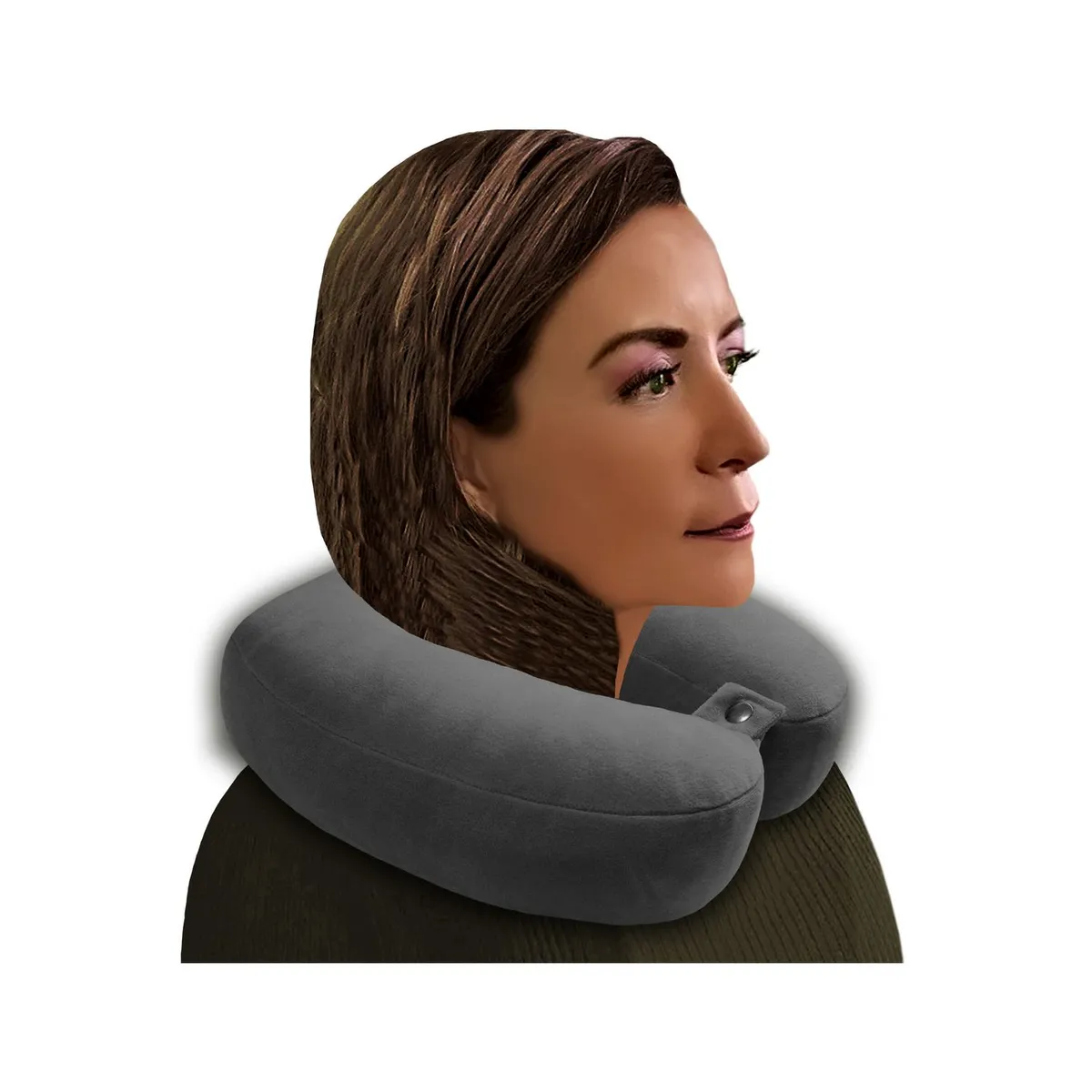 Just Home Collection - Cojín de viaje para cuello Gris