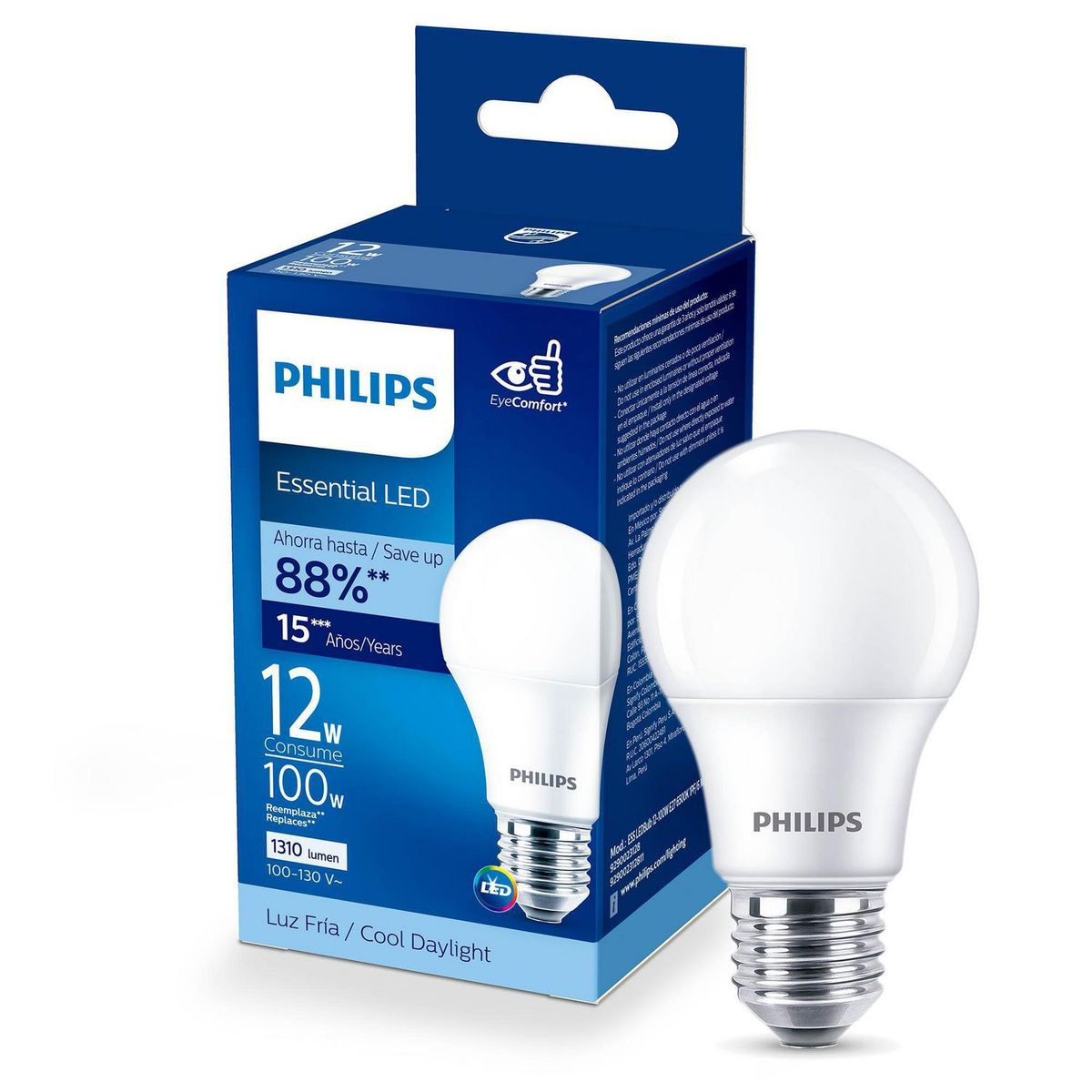 Foco Led Luz Fría E27, marca Philips - Foto Principal