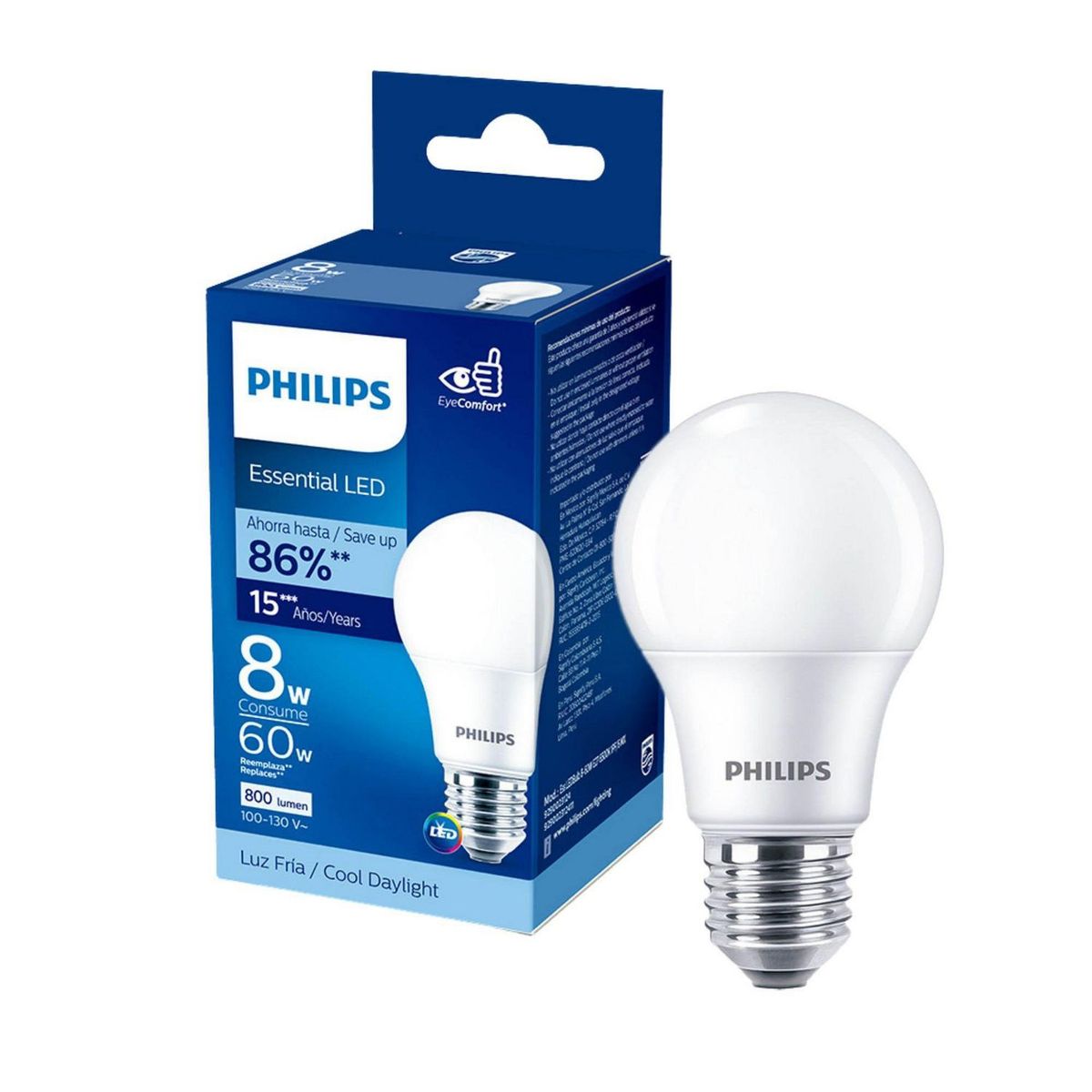 Foco Led Luz Fría E27, marca Philips - Foto Principal